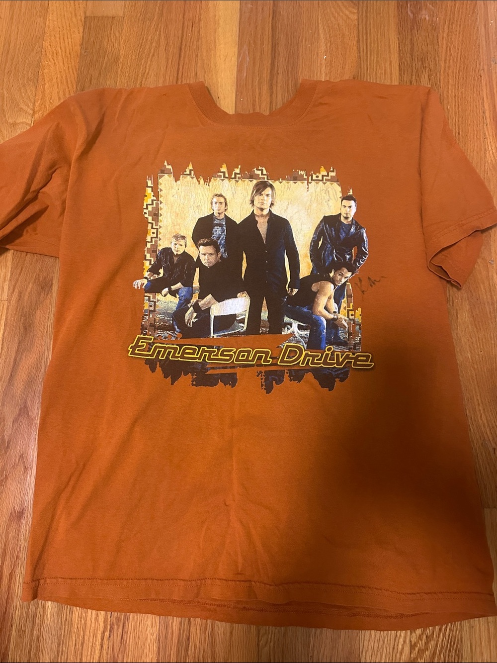 Emerson Drive TShirt Sz L Rust Orange Country Music Western Rockabilly 2003 Tour